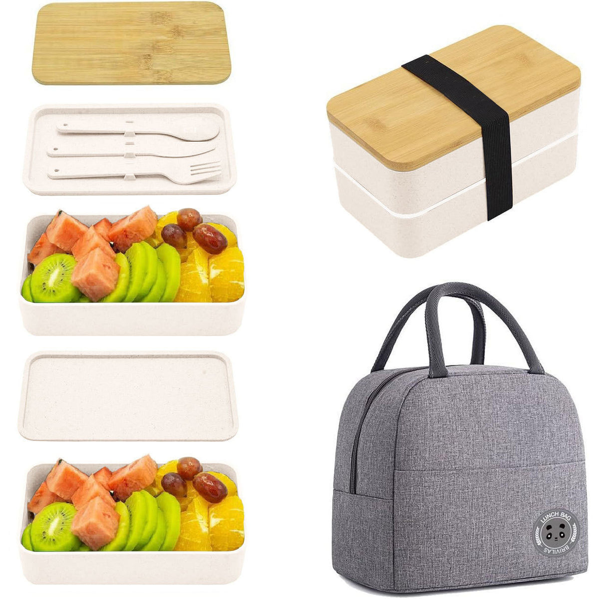 Umweltfreundliche doppellagige Bento-Lunchbox
