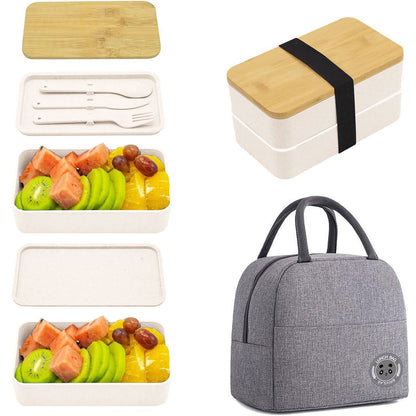 Umweltfreundliche doppellagige Bento-Lunchbox