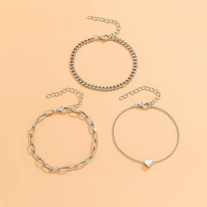 Elegantes Silberkettchen-Armband-Set Brehn
