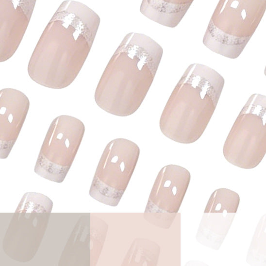 Glänzendes French Tip Press-On Nagelset Brehn