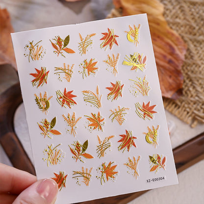 Herbstblatt Nagelkunst Aufkleber