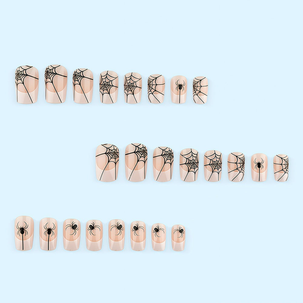Halloween Kunstnägel mit Spinnen- und Netzdesign Brehn