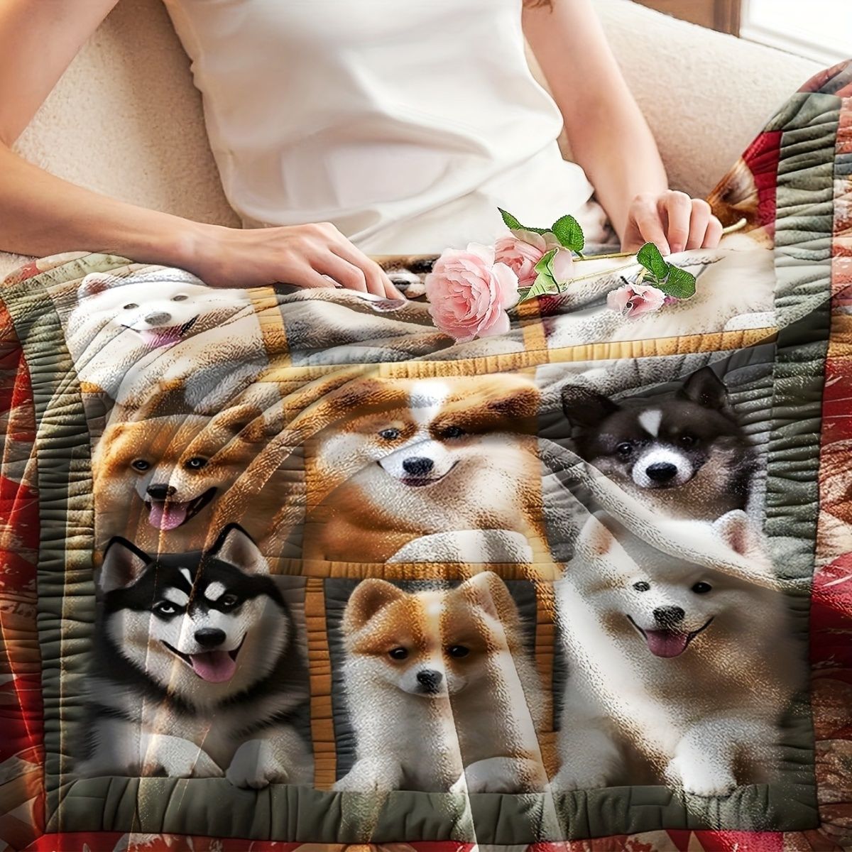 Süße hundethemen Plüschwurfdecke