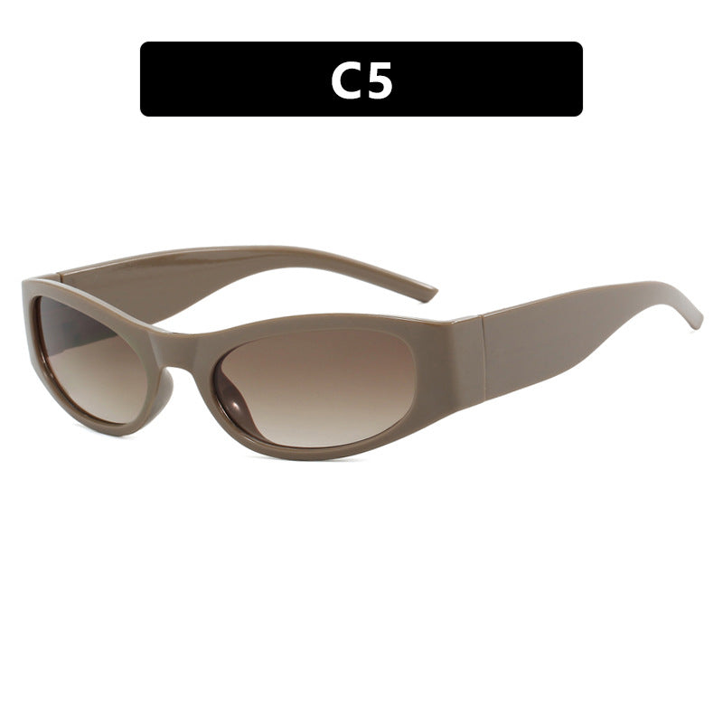 Damen sportliche Sonnenbrille mit breitem Rahmen und UV-Schutz Brehn