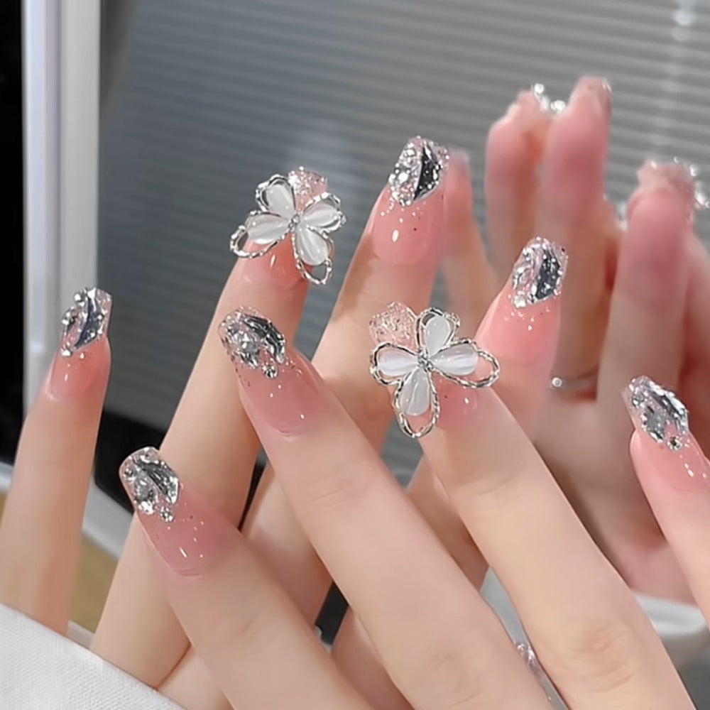 Künstlerisches Press-On-Nagelset mit Sternenmotiv Brehn