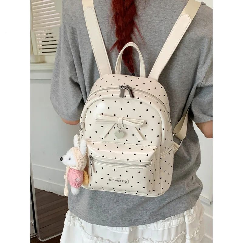 Polka-Dot Dekorativer Mini-Rucksack Brehn