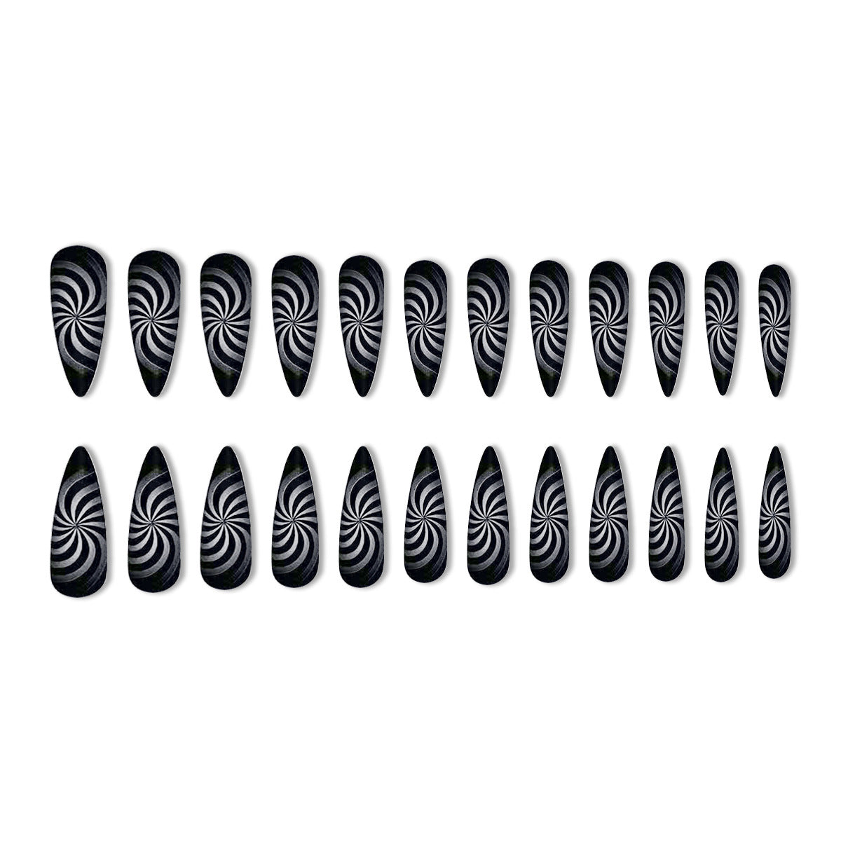 Künstlerisches Spiralmuster Nagelverlängerungen Brehn