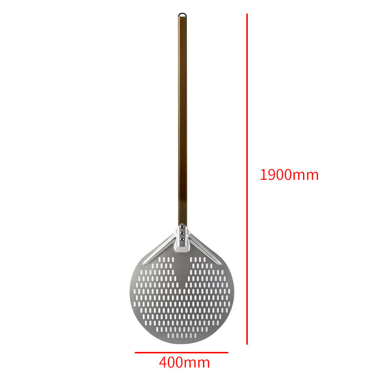 langer Holzgriff runde Aluminium-Pizzaschaufel mit verstärktem Hals Brehn