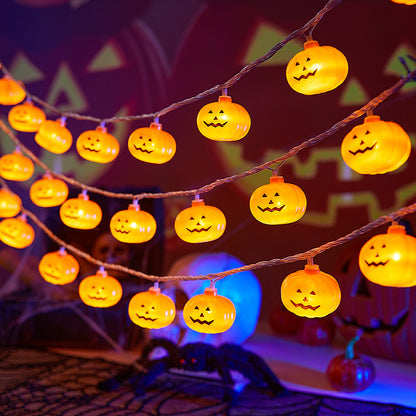 Dekorative Halloween Lichterkette mit Kürbis-Motiven Brehn