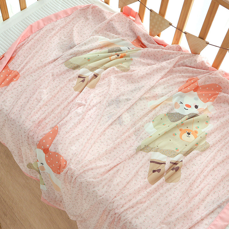 Unisex nan kuschelige Babybettdecke aus Baumwollmusselin mit atmungsaktiver Füllung und satiniertem Rand Brehn