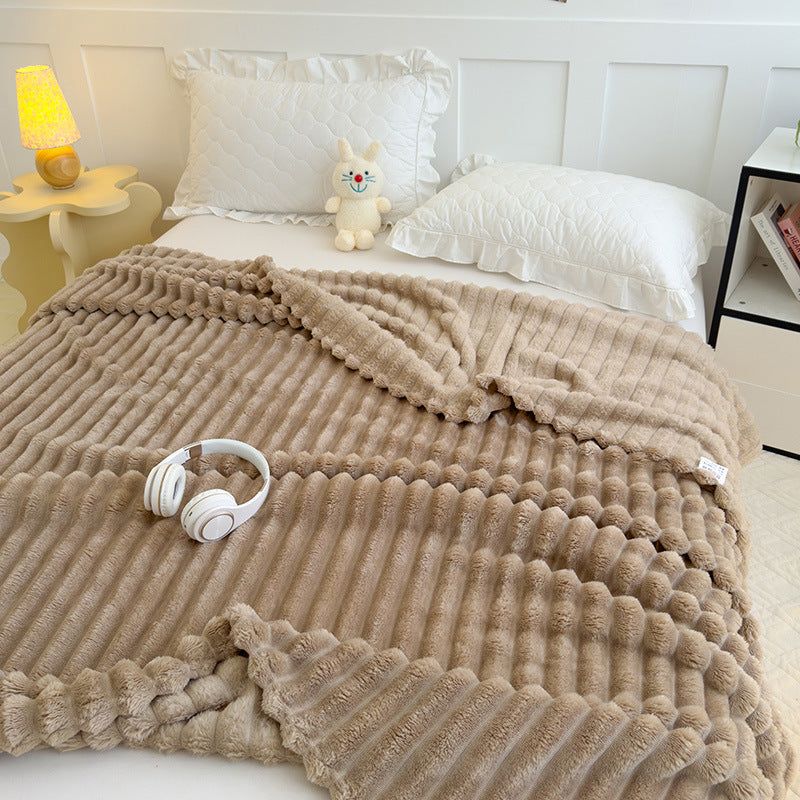 Damen Hochflor Kuscheldecke mit Wellenmuster Brehn