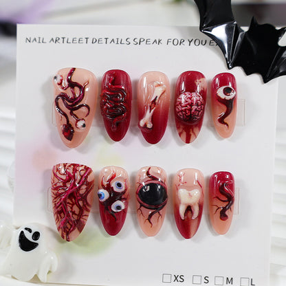 Kunstnagelset mit kreativen Halloween-Motiven Brehn