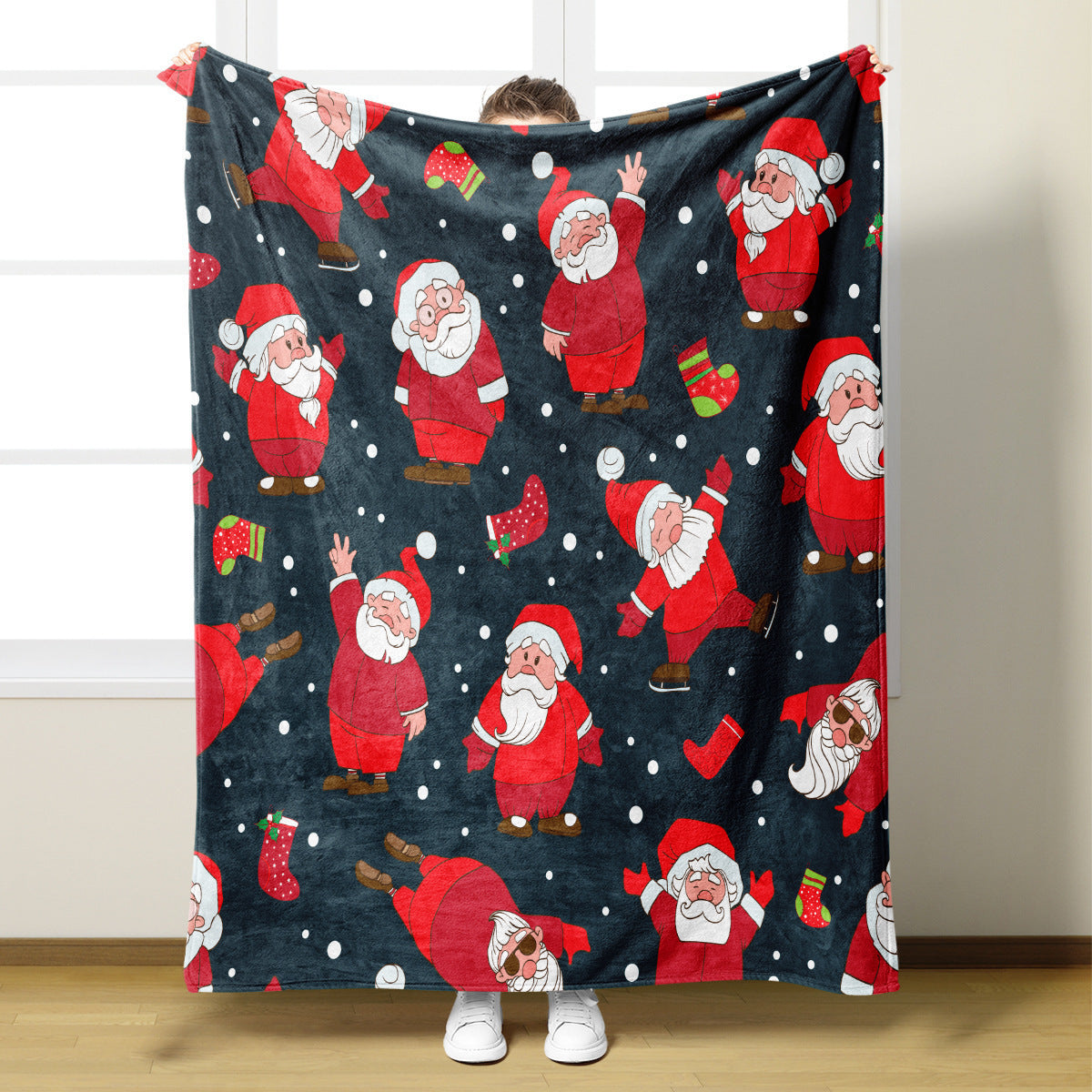 Weihnachtlich gestaltete Decke
