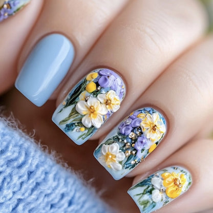 Floral 3D Acryl Nagelkunst Brehn