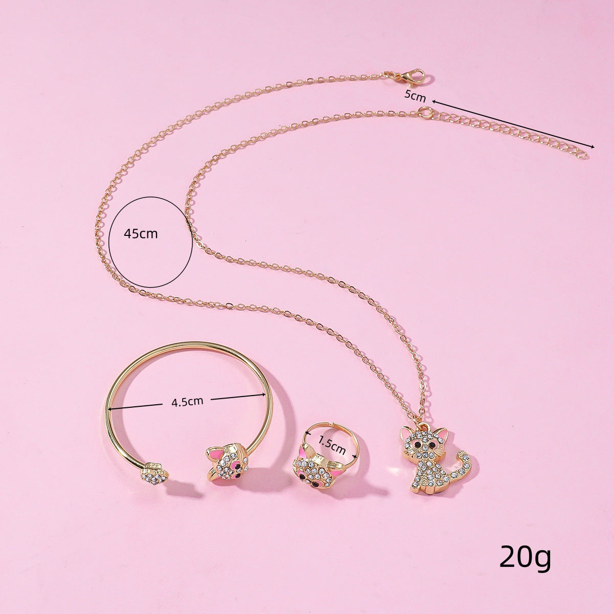 Verspieltes Katzen-Schmuckset Brehn