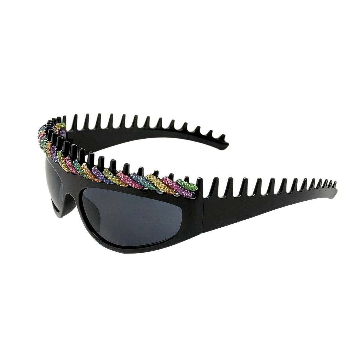 Damen Sportliche Sonnenbrille mit kunstvollem Design und funkelnden Akzenten Brehn