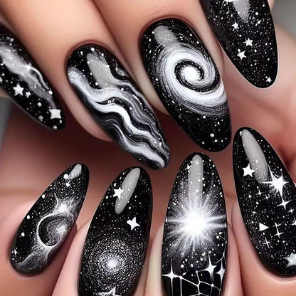 Galaxy-inspiriertes Press-On-Nagelset Brehn