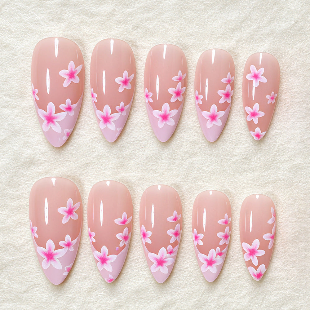 Floral Accent Stiletto Nagelkunst Set Brehn