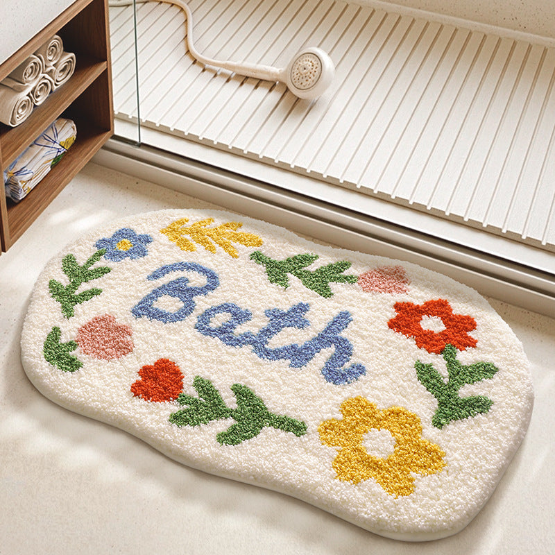 Texturiertes Blumen-Badezimmermatte Brehn