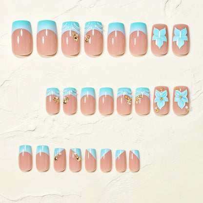 Künstlerische florale Acryl-Nagelkunst-Tipps Brehn