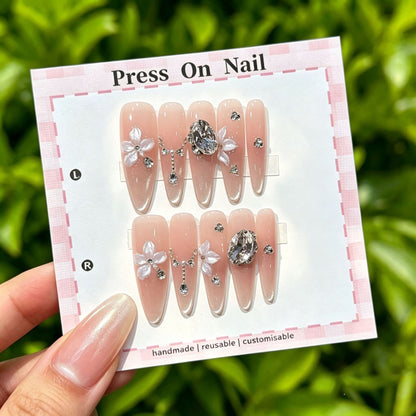 Dekorativer langanhaltender Press-On-Nagel-Set