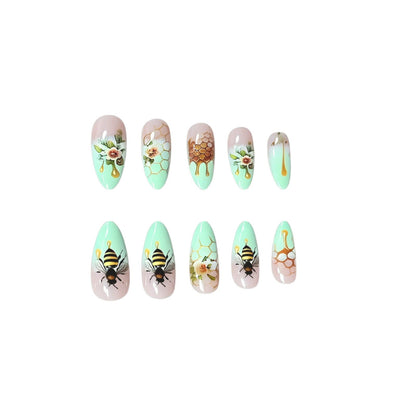 Honigwaben Floral Acryl Nagelkunst Brehn