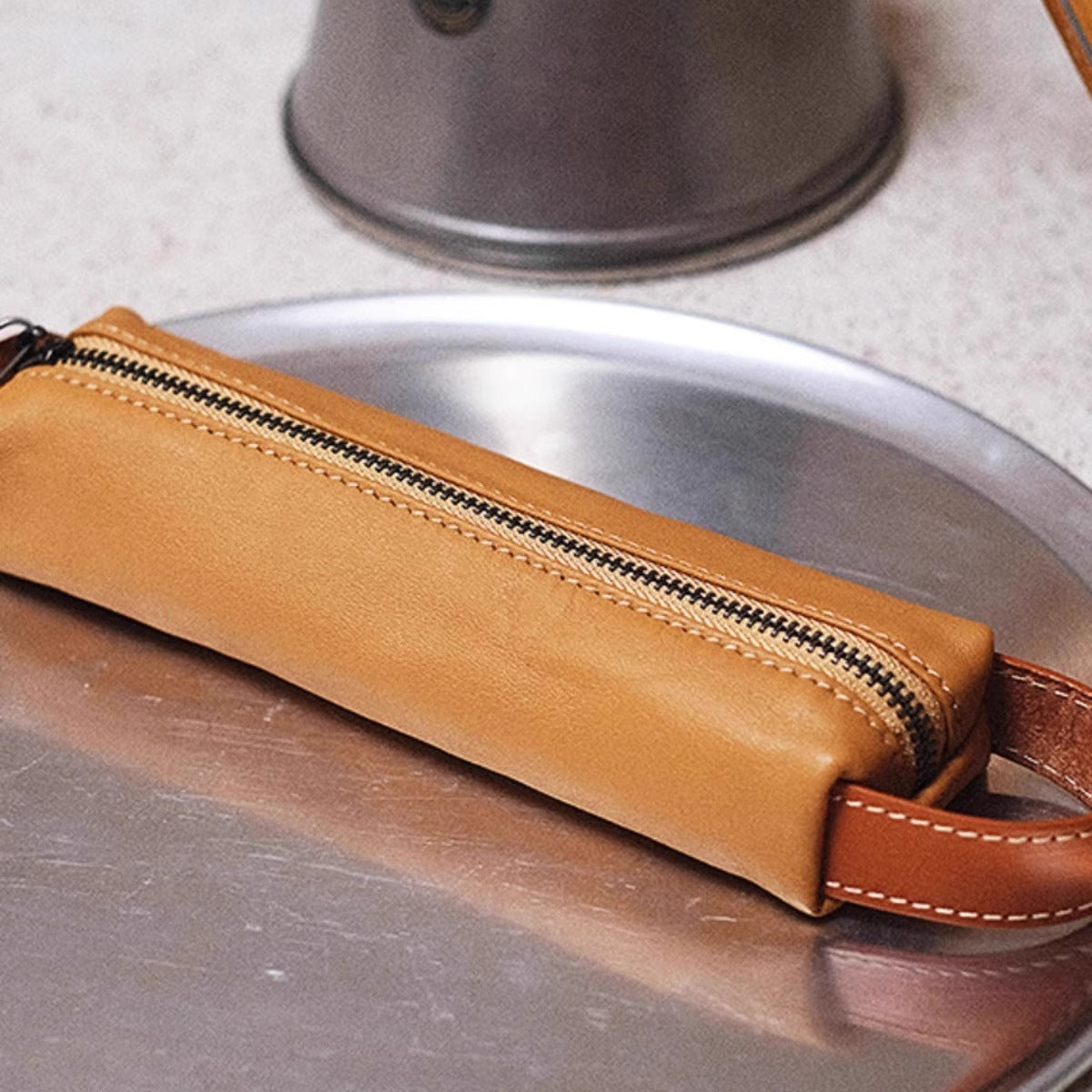 Premium Leder Reißverschluss Stiftschneider