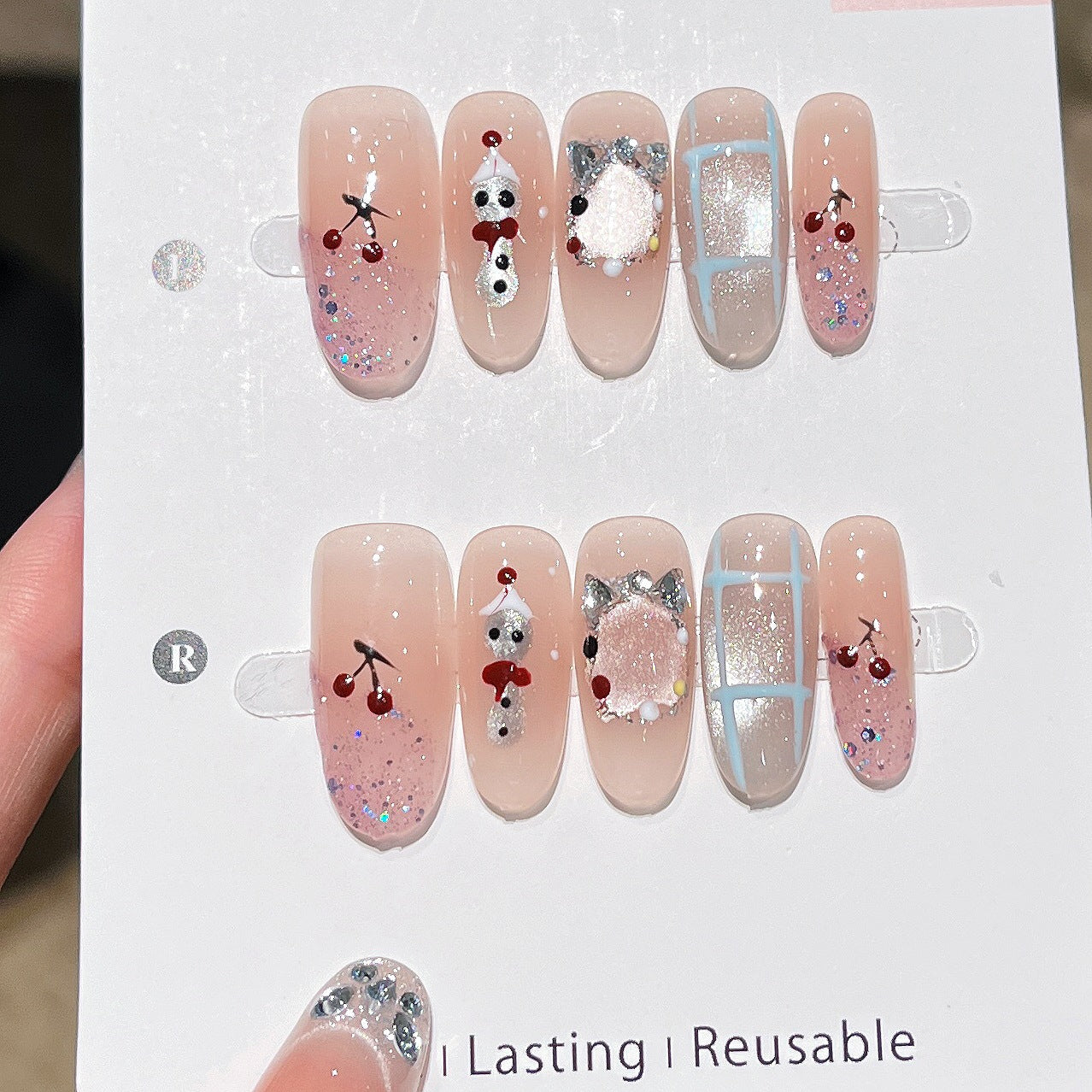 Künstlerisches Press-On Nail Set Brehn