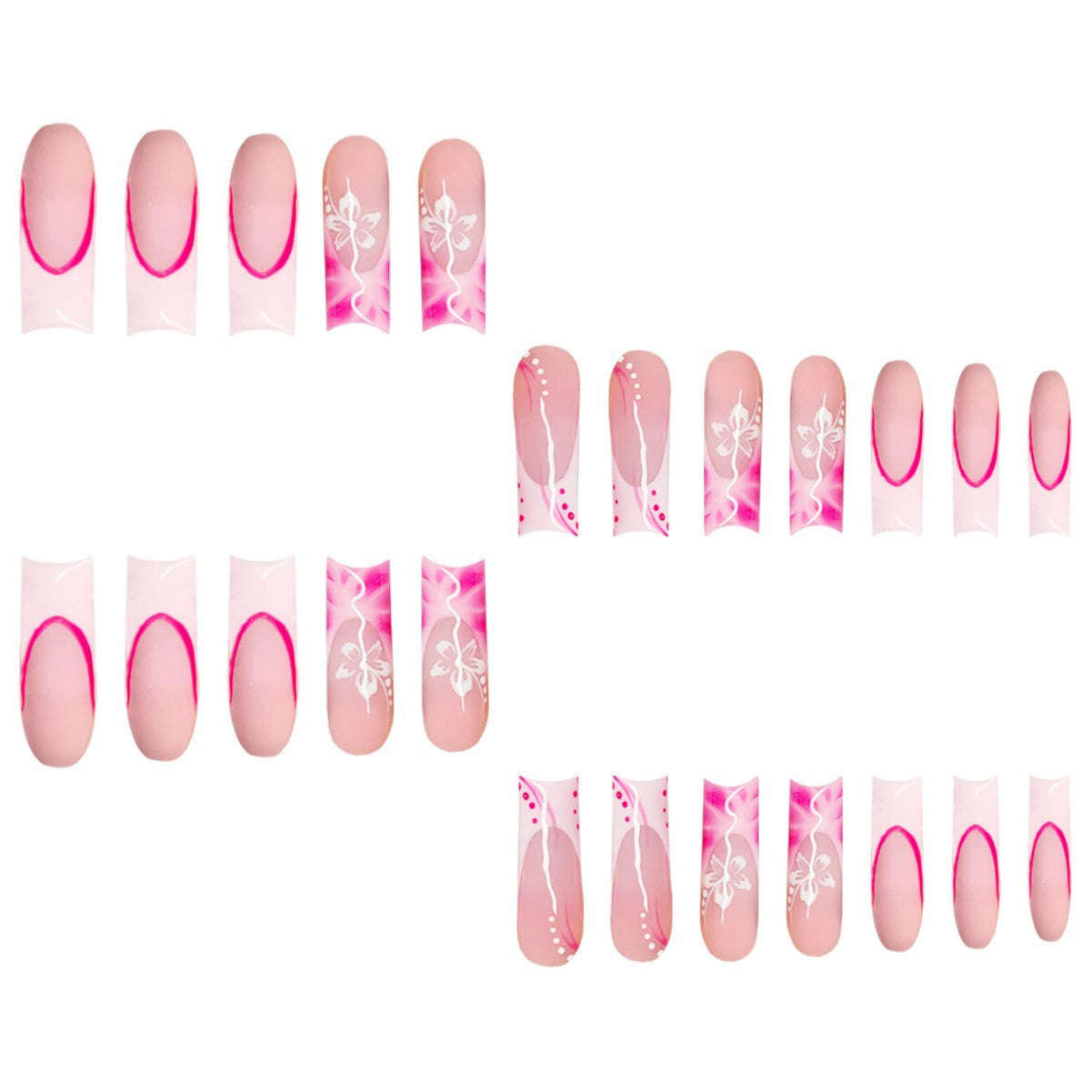 Künstlerische Floral Stiletto Press-On Nägel Brehn