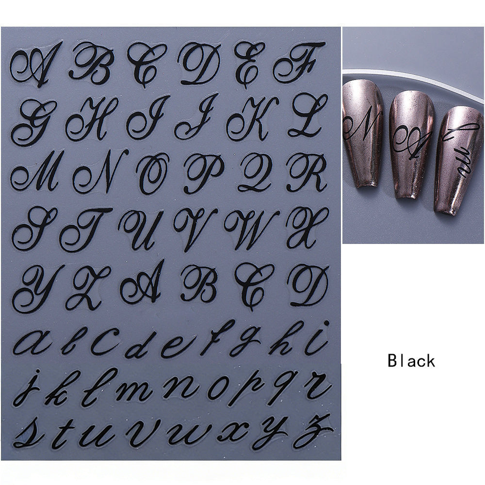 Elegantes Kalligraphie Nagelkunst Schablonen Set