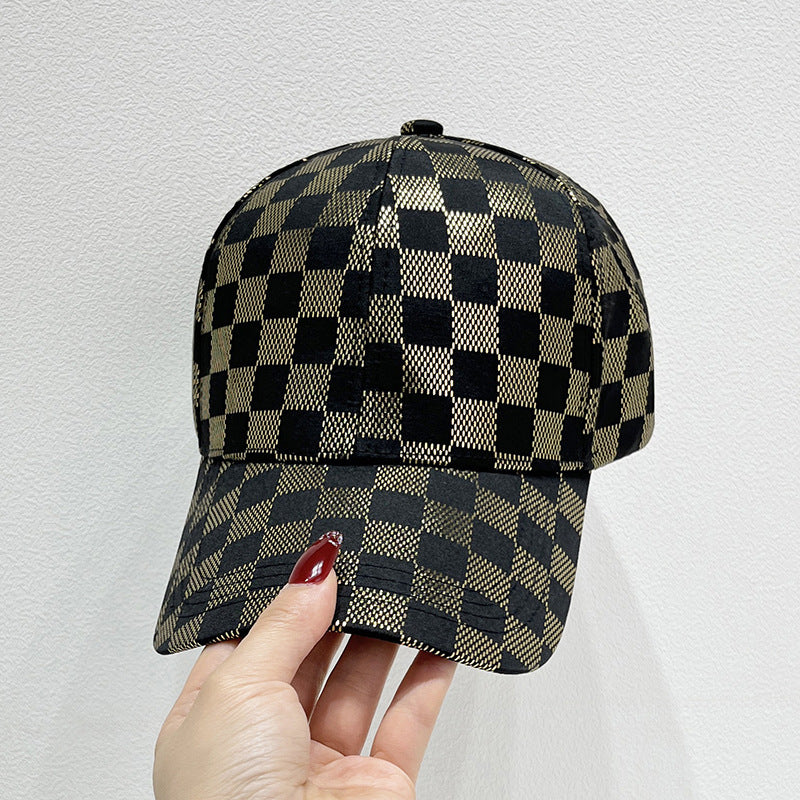 Damen Mesh Karo Baseball Cap Brehn