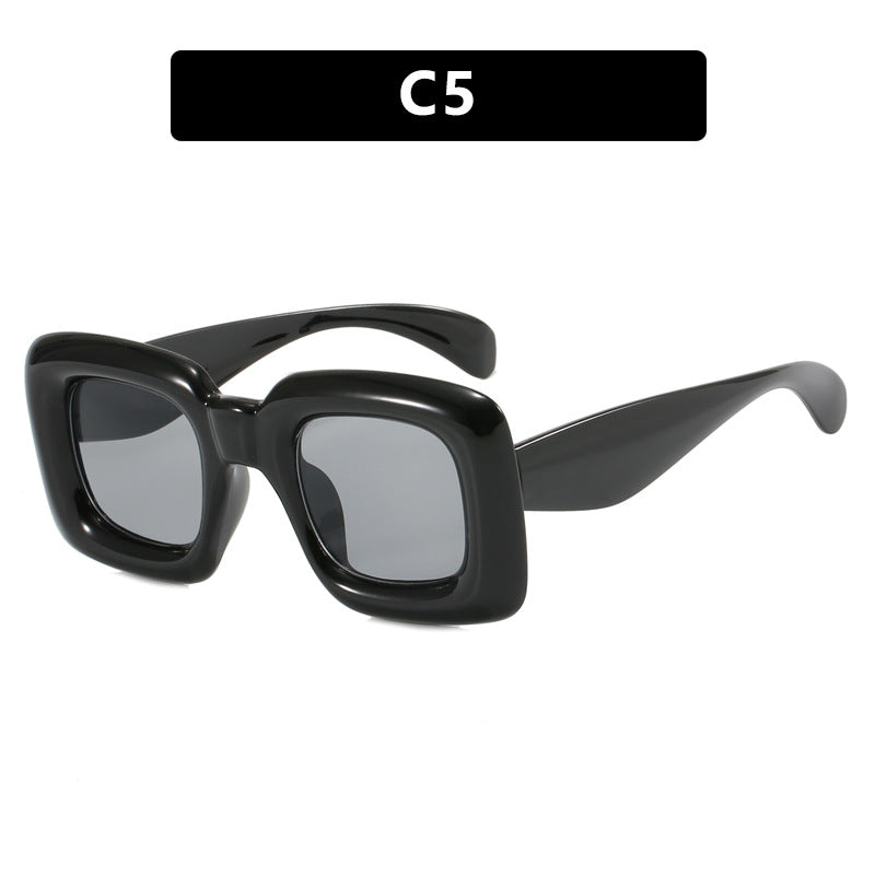 Damen stilvolle quadratische Sonnenbrille mit breitem Rahmen Brehn