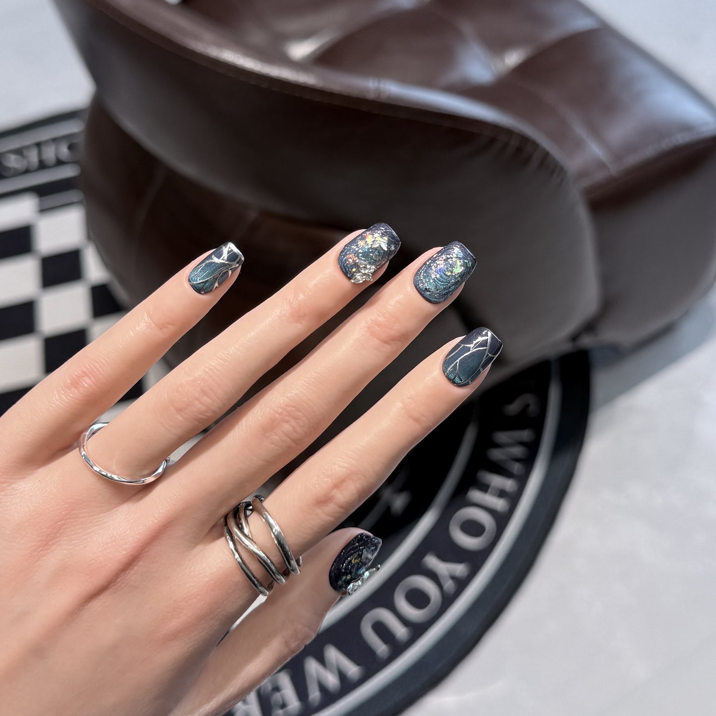 Galaxy-Themen-Nagelkunst-Verlängerungen Brehn
