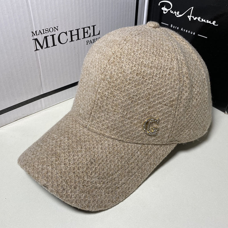 Damen Elegante Wollmischung Baseball Cap Brehn