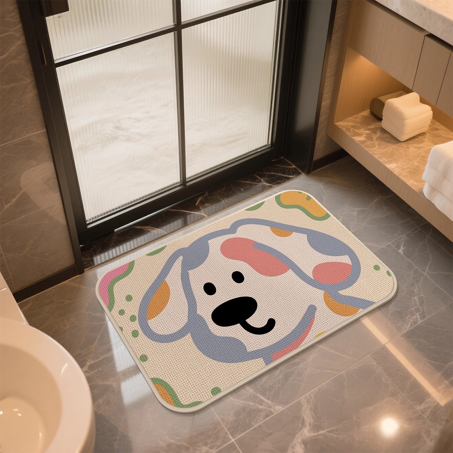 Charmante Hunde-Themen-Badematte Brehn