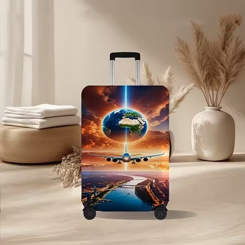 Unisex nan elastische Kofferhülle mit vulkanischem Lava-Marmordesign, dehnbarer Schutzüberzug für Trolley Brehn