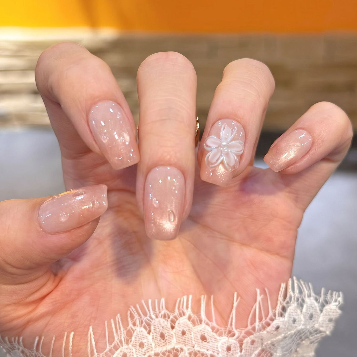 Florale verzierten Press-On Nagel-Set Brehn