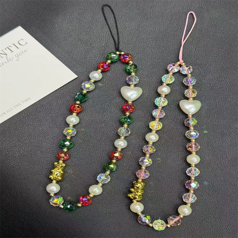 Buntes Perlen Charm Halskette Brehn