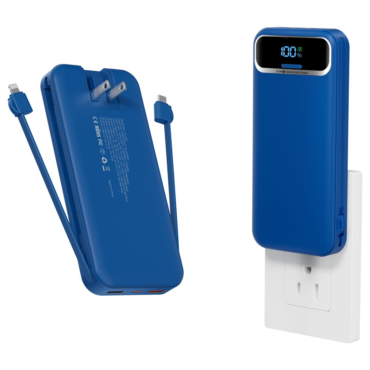 Powerbank mit Integriertem Ladegerät und Lcd-Display Brehn