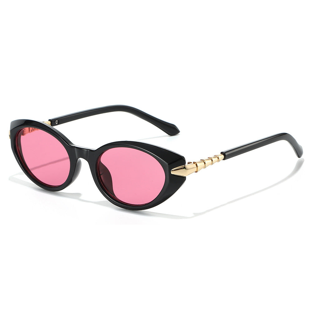 Designer Cat-Eye Sonnenbrille mit goldenen Akzenten Brehn