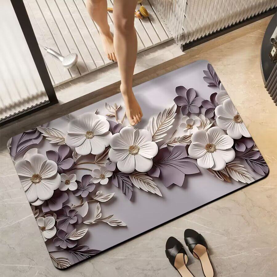 Blumenmotiv Rutschfeste Badematte Brehn