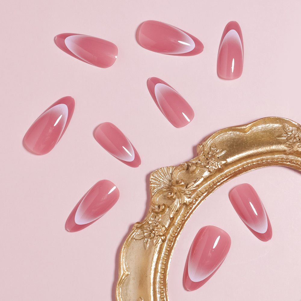 Elegante mandelförmige Press-On-Nagelset Brehn