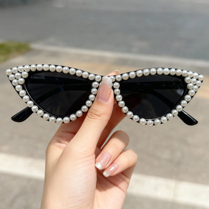 Perlenverzierte Katzenaugen-Sonnenbrille Brehn
