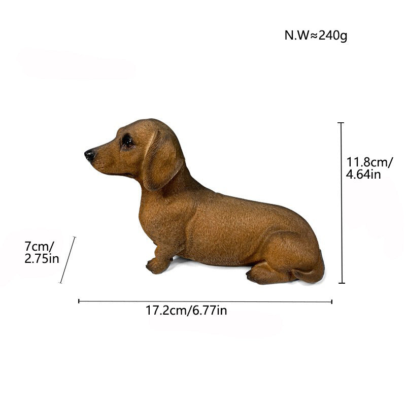 Bunte Dekofigur eines Hundes im modernen Design Brehn