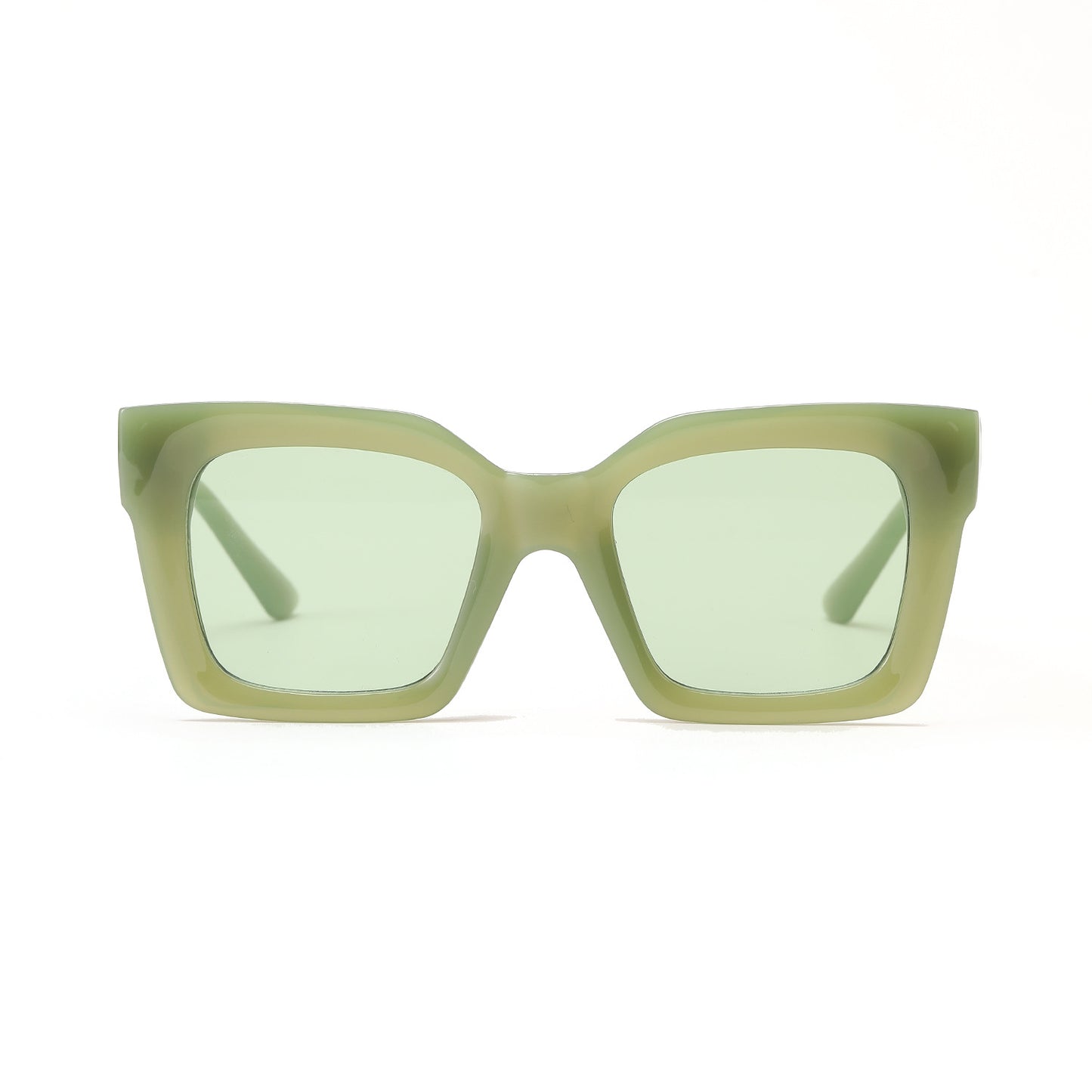 Damen modische quadratische Sonnenbrille mit transparentem Rahmen Brehn