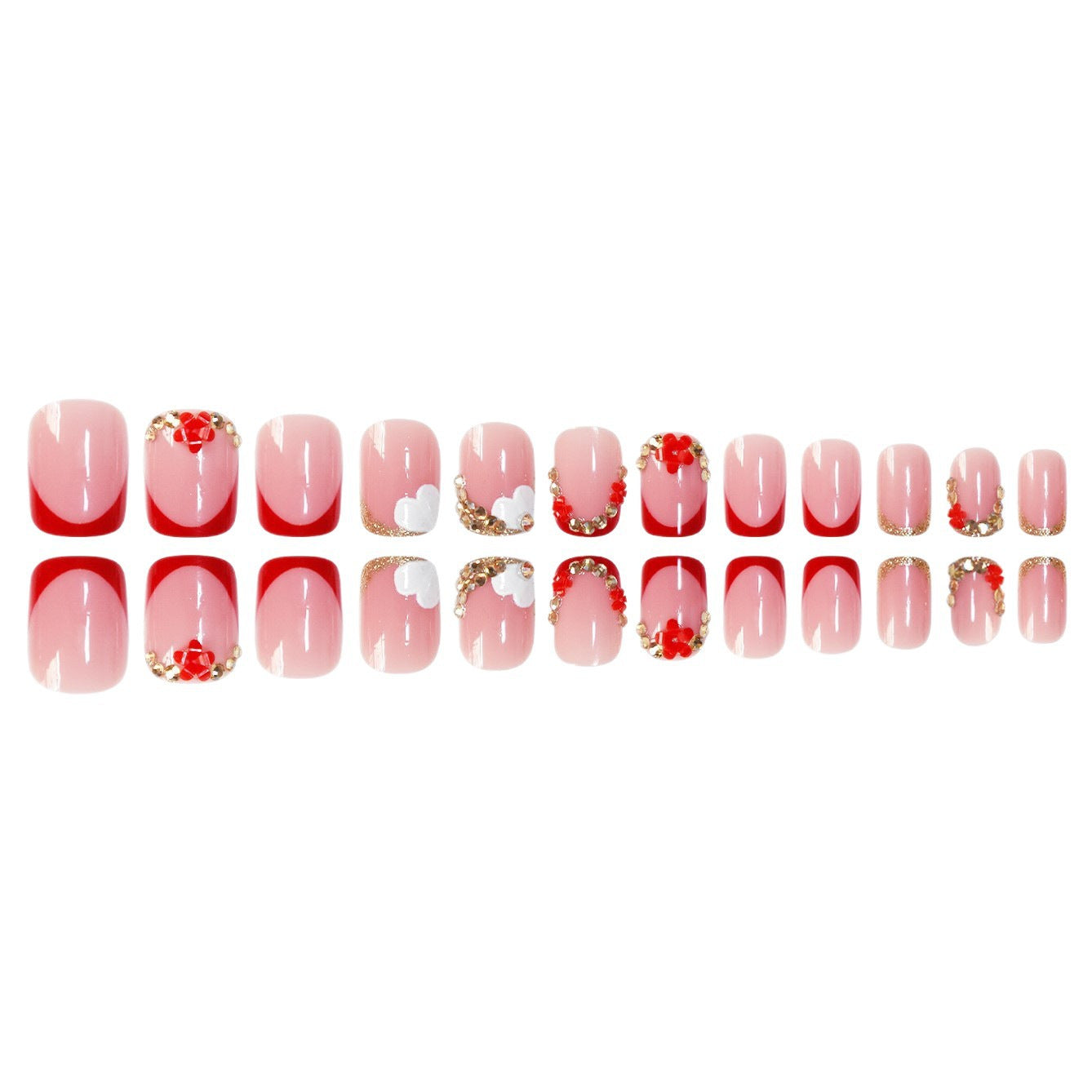 Floral-Accent Press-On Nail Art Brehn