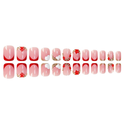 Floral-Accent Press-On Nail Art Brehn