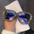 Damen Modische Oversized-Sonnenbrille mit funkelndem Kristallbesatz Brehn