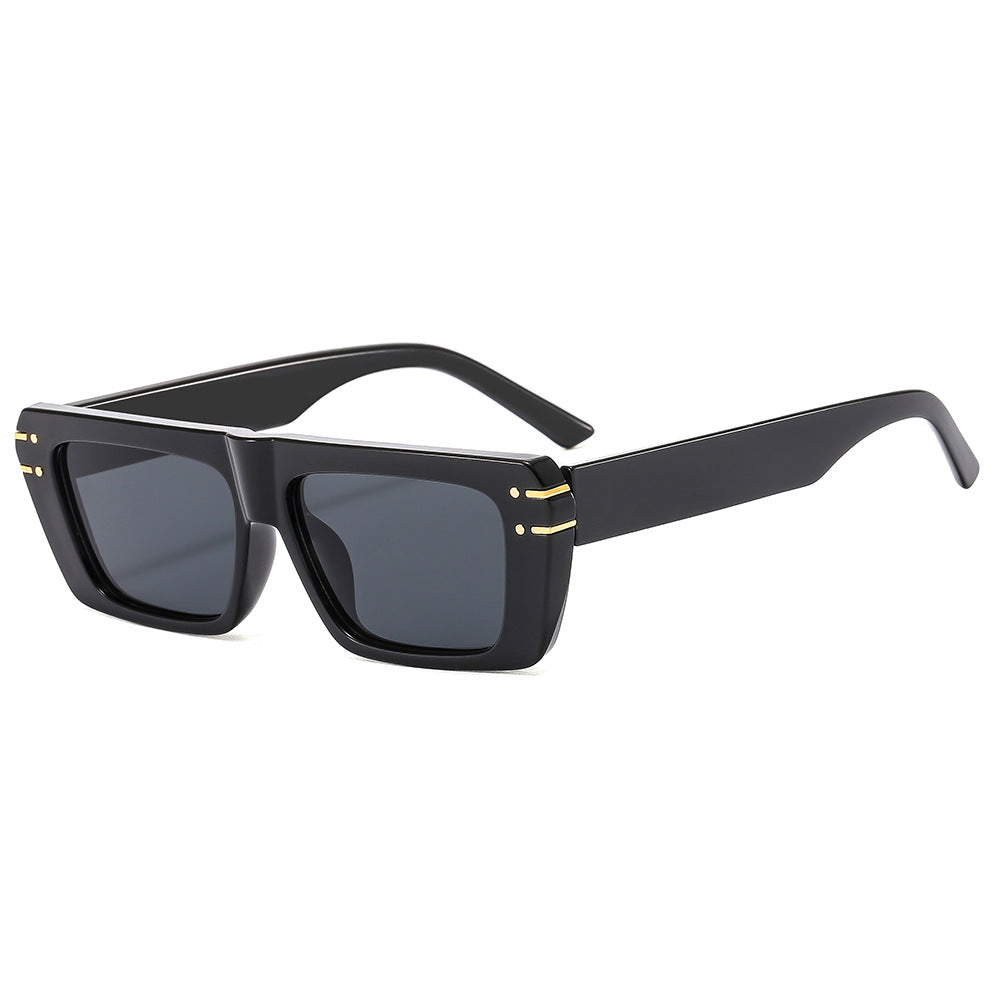 Damen modische quadratische Sonnenbrille mit glänzenden Akzenten Brehn