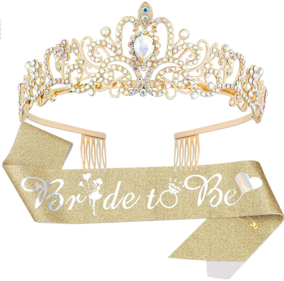 Damen Elegante Tiara mit Personalisiertem Sash Brehn